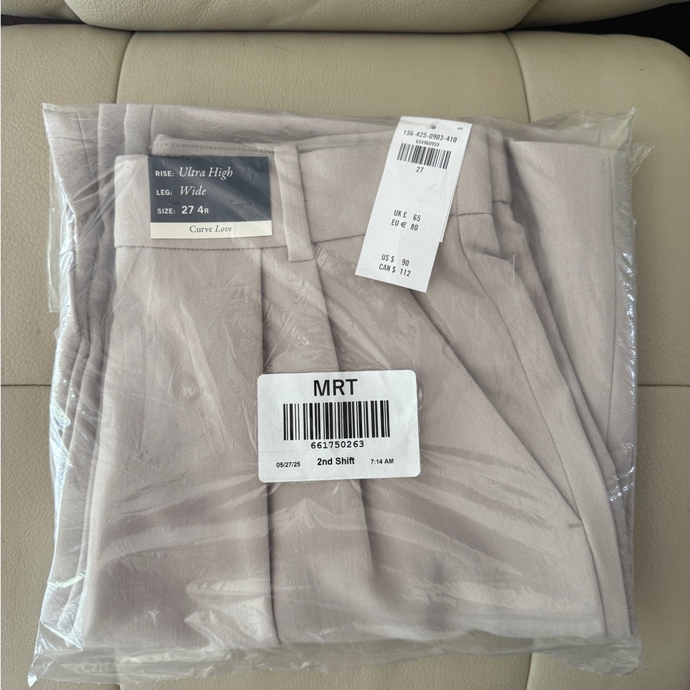 NEW Women’s Abercrombie Ultra High Wide Leg Pants Curve Love - Light Taupe